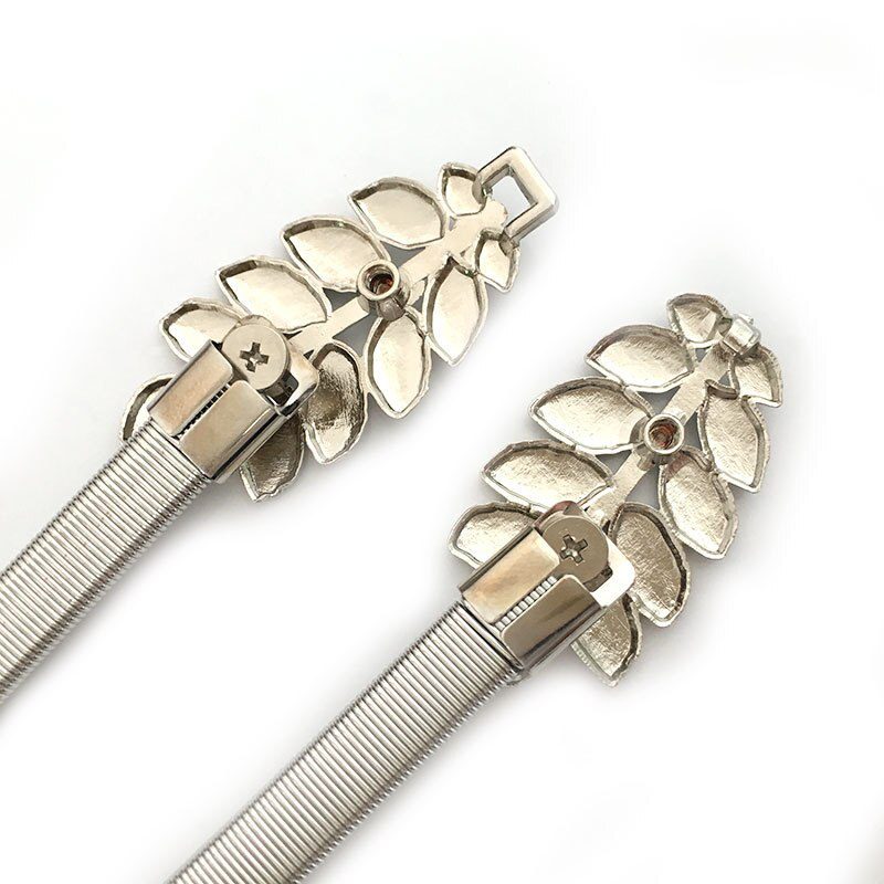 Flower Leaf Shape Belts For Women Wedding Designer Elastic Girl Stretch Skinny Waist Belt Cummerbunds Metal Female Belt ceinture