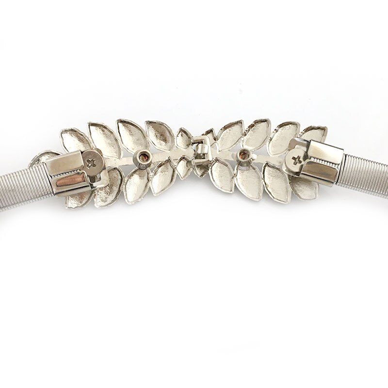 Flower Leaf Shape Belts For Women Wedding Designer Elastic Girl Stretch Skinny Waist Belt Cummerbunds Metal Female Belt ceinture