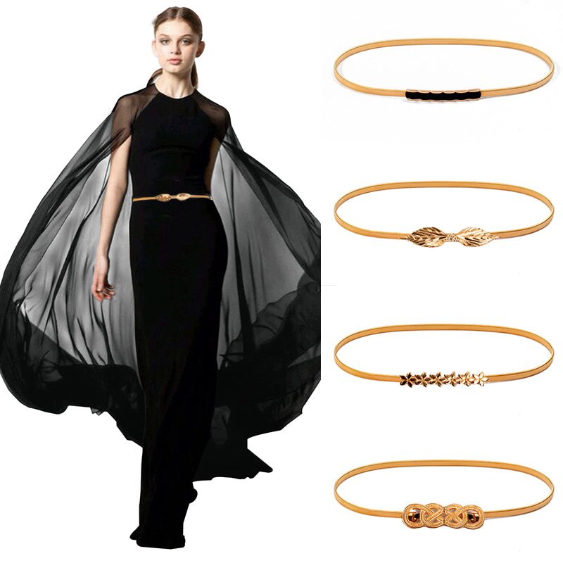 Flower Leaf Shape Belts For Women Wedding Designer Elastic Girl Stretch Skinny Waist Belt Cummerbunds Metal Female Belt ceinture