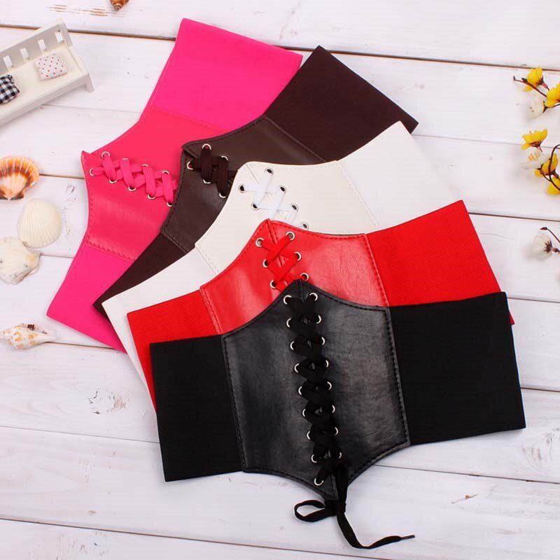 2021 Corset Wide Belts Pu Leather Slimming Body Belts for women Elastic Waist Belts cinto sobretudo feminin ceinture femme fajas