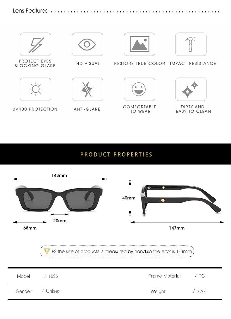 2021 New Women Rectangle Vintage Sunglasses Brand Designer Retro Points Sun Glasses Female Lady Eyeglass Cat Eye Driver Goggles