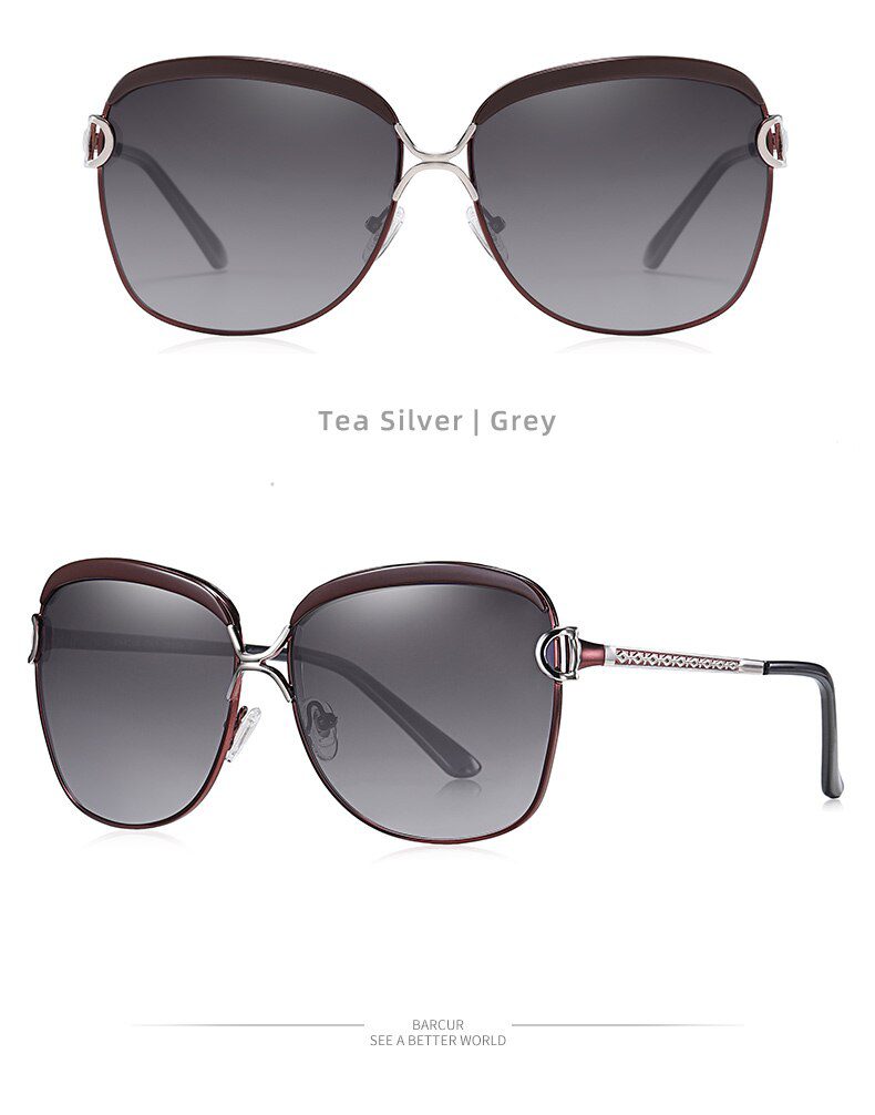BARCUR Polarized Ladies Sunglasses Women Gradient Lens Round Sun Glasses Square Luxury Brand Oculos Lunette De Soleil Femme BARCUR Polarized Ladies Sunglasses Women Gradient Lens Round Sun Glasses Square Luxury Brand Oculos Lunette De Soleil Femme