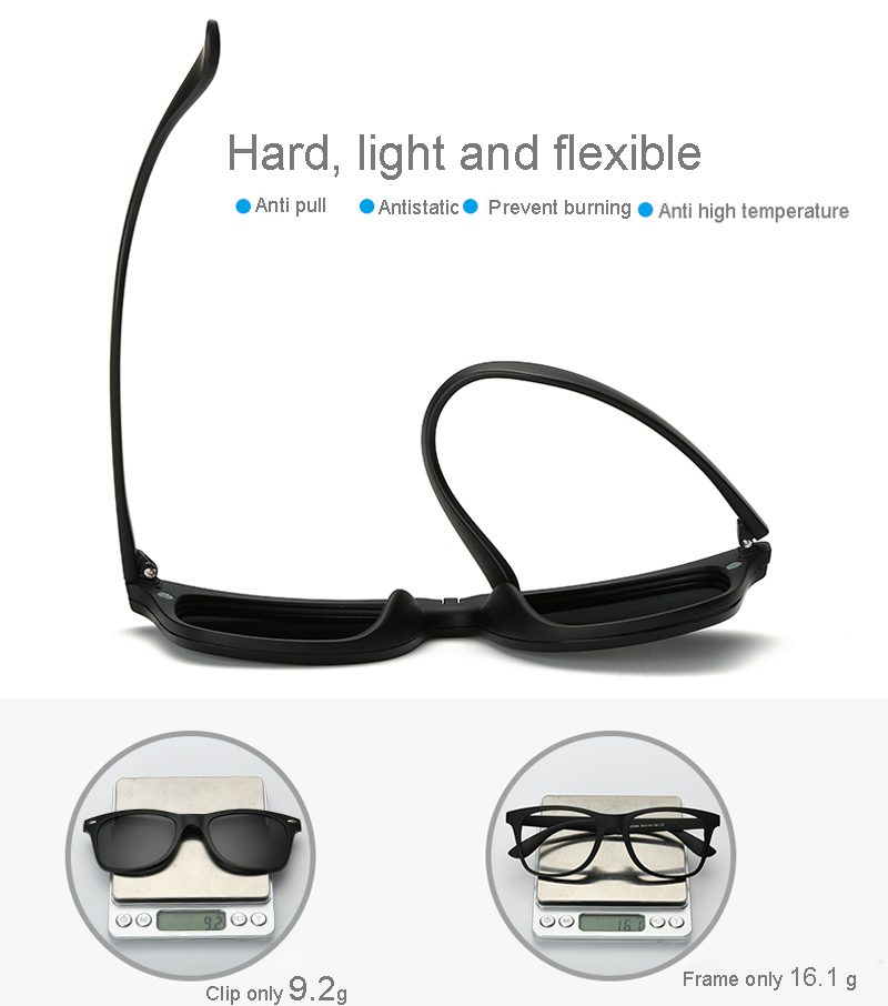 HJYFINO 5 lenes Magnet Sunglasses Clip Mirrored Clip on Sunglasses clip on glasses Men Polarized Clip Custom Prescription Myopia