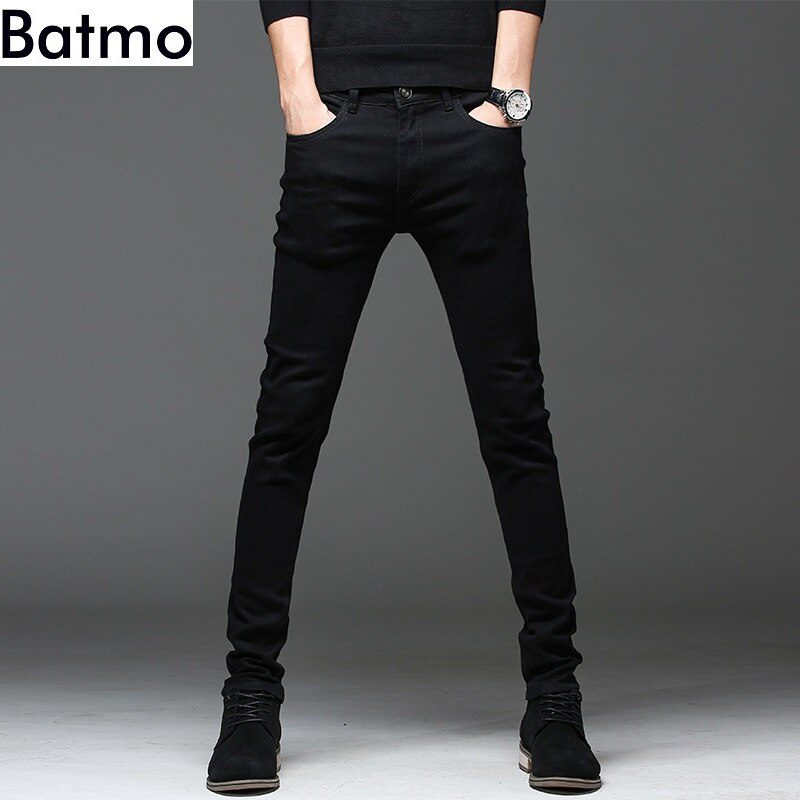 Batmo 2021 new arrival high quality casual slim elastic black jeans men ,men's pencil pants ,skinny jeans men 2108