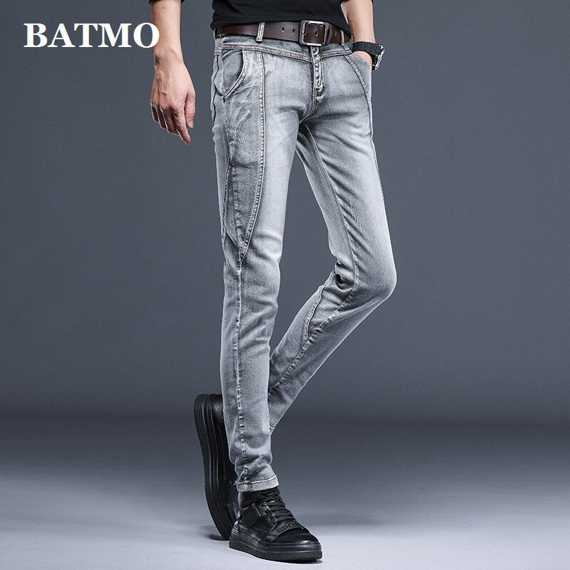 Batmo 2021 new arrival high quality casual slim elastic black jeans men ,men's pencil pants ,skinny jeans men 2108