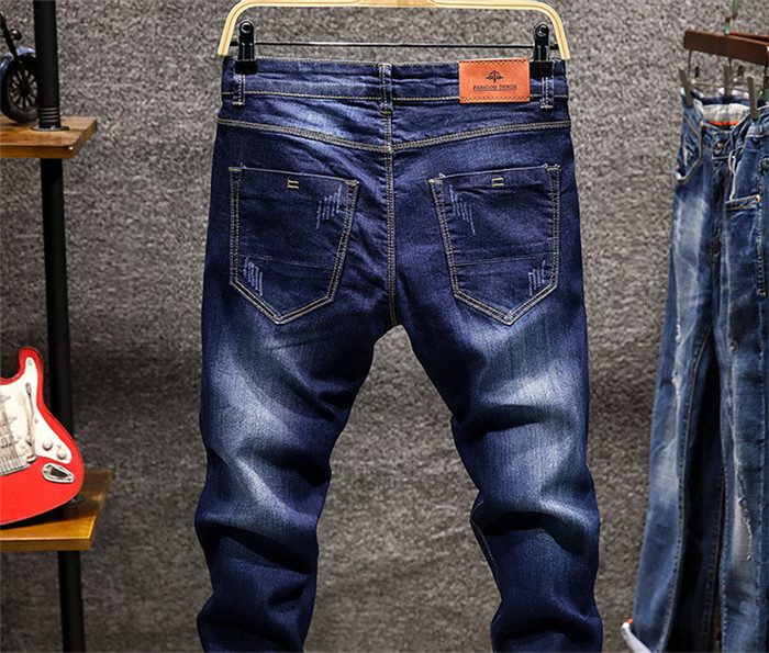 Skinny Jeans Men Zipper Fly Slim Fit Denim Joggers Stretch Male Jean Pencil Pants Blue Men's Jeans Fashion Casual Hombre,809 Skinny Jeans Men Zipper Fly Slim Fit Denim Joggers Stretch Male Jean Pencil Pants Blue Men's Jeans Fashion Casual Hombre,809
