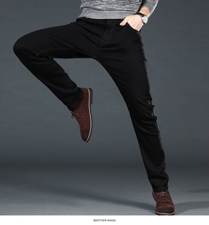 Men's Classic Black Jeans Elastic Slim Fit Denim Jean Trousers Male Plus Size 40 42 44 46 Business Casual Pants Brand
