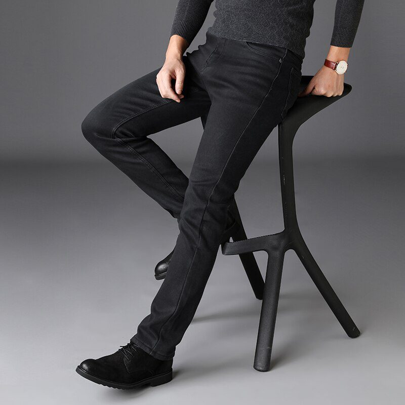 Brands Jeans Trousers Men Clothes 2020 New Black Elasticity Skinny Jeans Business Casual Male Denim Slim Pants Classic Style