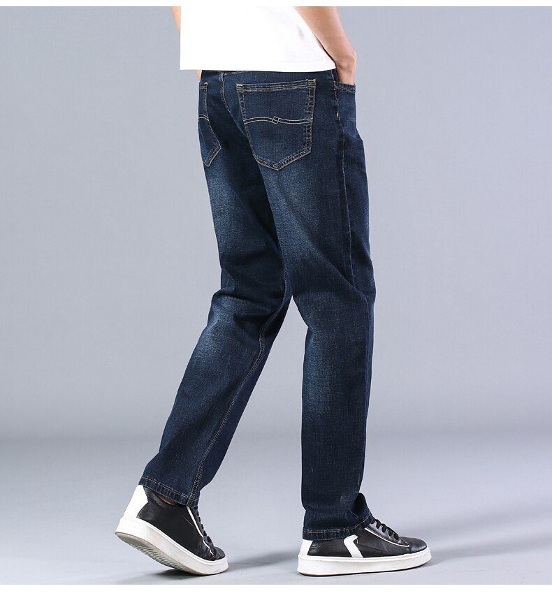 7 Colors Available Men's Thin Straight-leg Loose Jeans 2021 Summer New Classic Style Advanced Stretch Loose Pants Male Brand