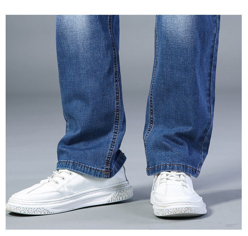 7 Colors Available Men's Thin Straight-leg Loose Jeans 2021 Summer New Classic Style Advanced Stretch Loose Pants Male Brand