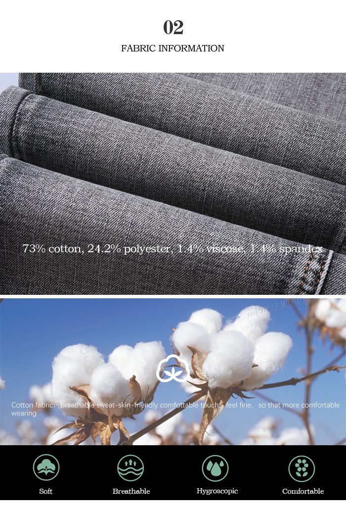 2021 New Men's Stretch Regular Fit Jeans Business Casual Classic Style Fashion Denim Trousers Male Black Blue Gray Pants