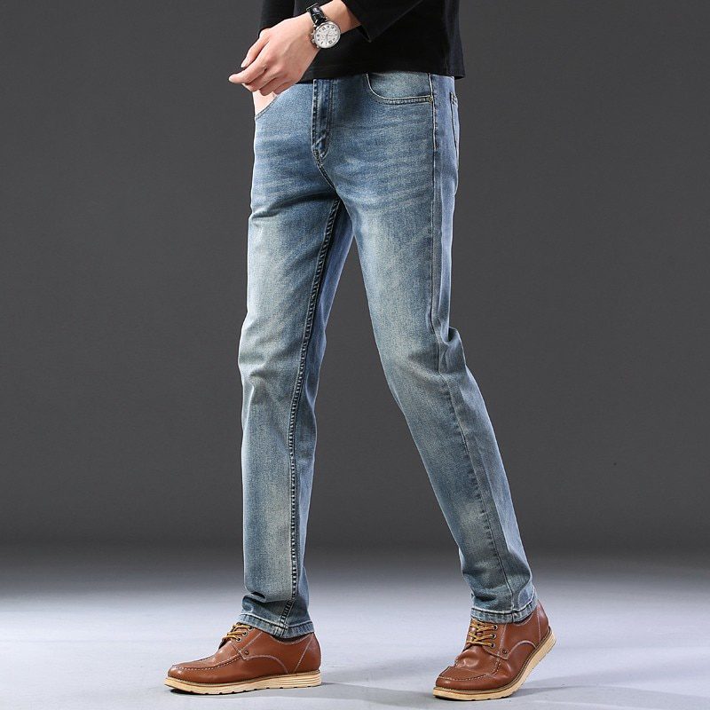 2020 SULEE Top Brand New Men's Jeans Business Casual Elastic Comfort Straight Denim Pants Male High Quality Brand Trousers