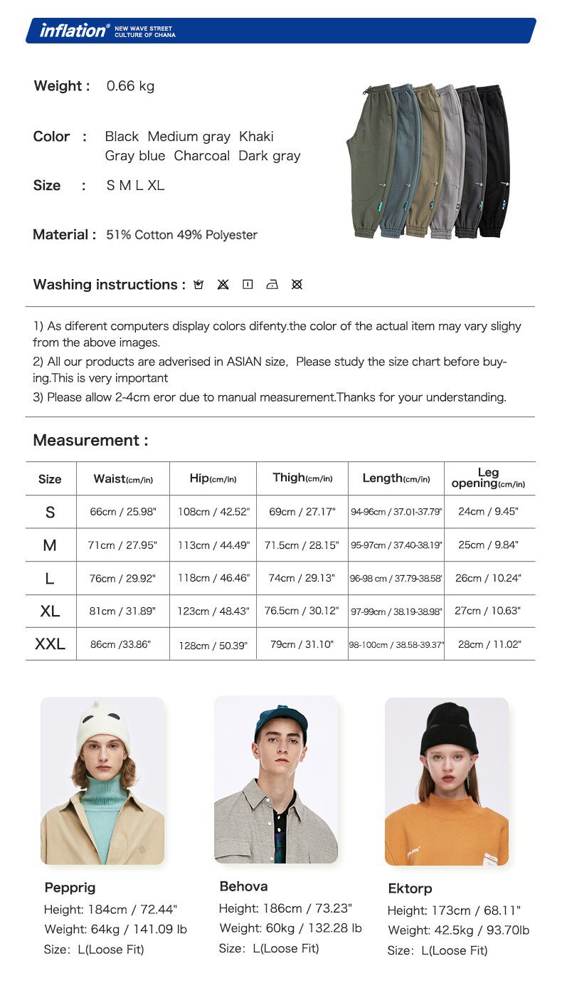 INFLATION Fleece Loose Fit Men Sweatpant In Pure Color 2020 Winter Elastic Waist Sweatpant Streetwear Men Outdoor Pants 3206W INFLATION Fleece Loose Fit Men Sweatpant In Pure Color 2020 Winter Elastic Waist Sweatpant Streetwear Men Outdoor Pants 3206W