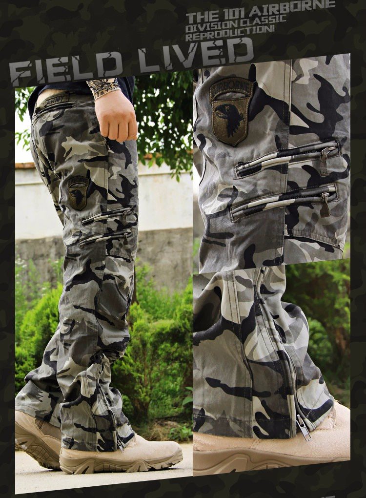 Men's Cargo Pants Army Military Style Tactical Pants Male Camo Jogger Plus Size Cotton Many Pocket Men Camouflage Black Trousers
