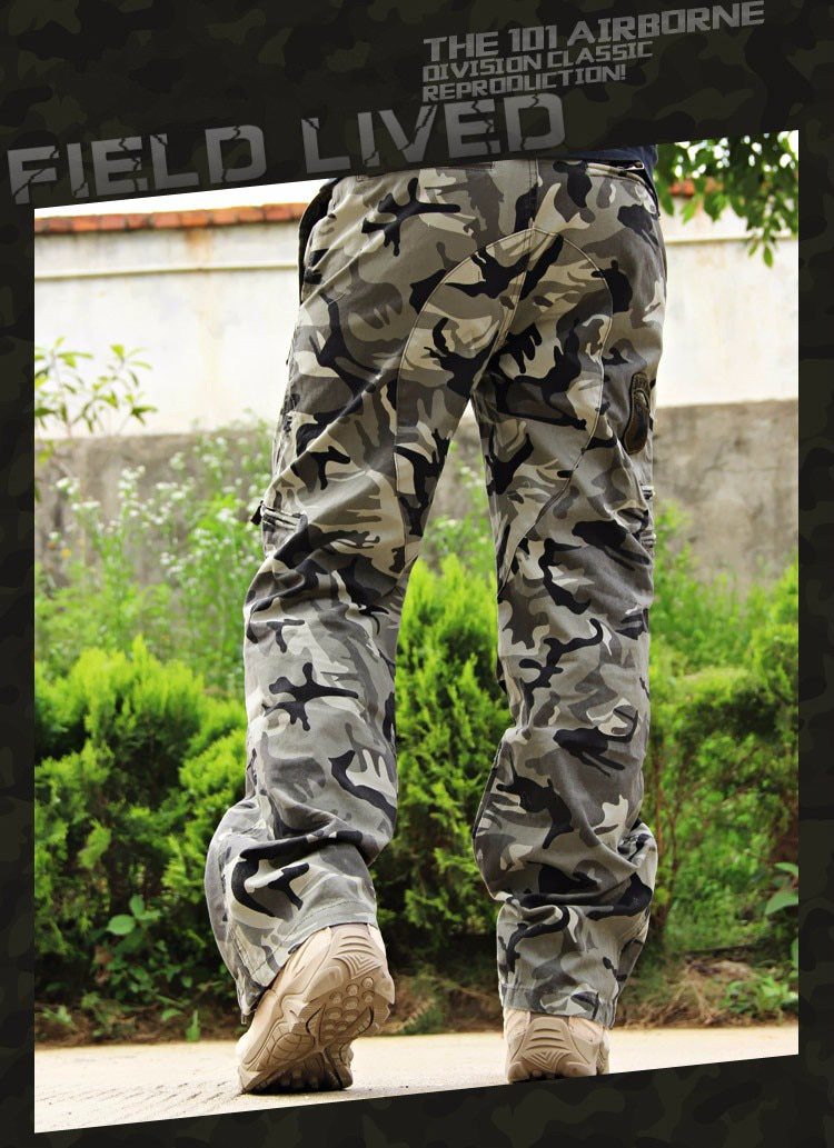 Men's Cargo Pants Army Military Style Tactical Pants Male Camo Jogger Plus Size Cotton Many Pocket Men Camouflage Black Trousers