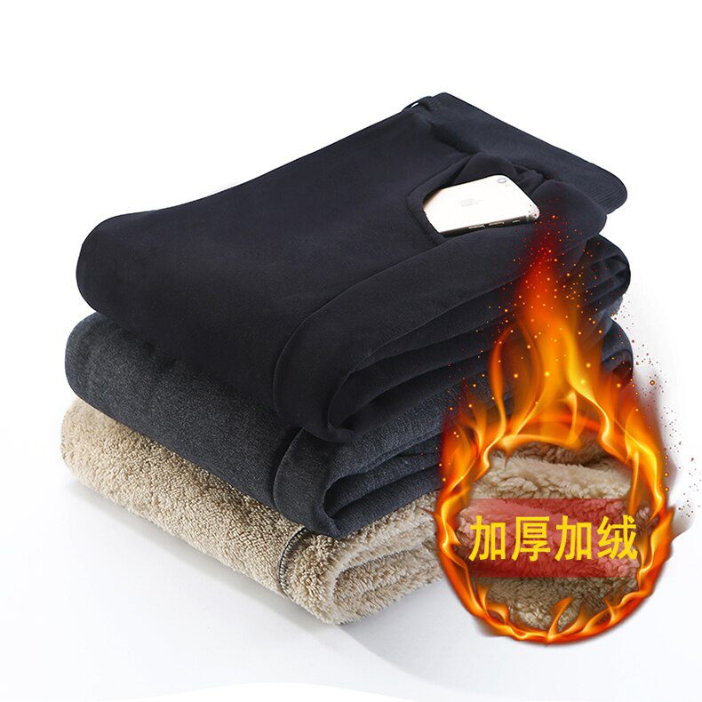 Men's Winter Pants Classic brand sweatpants super Warm Thick Pants cashmere Trousers For Men fleece Male long outdoors Pants men