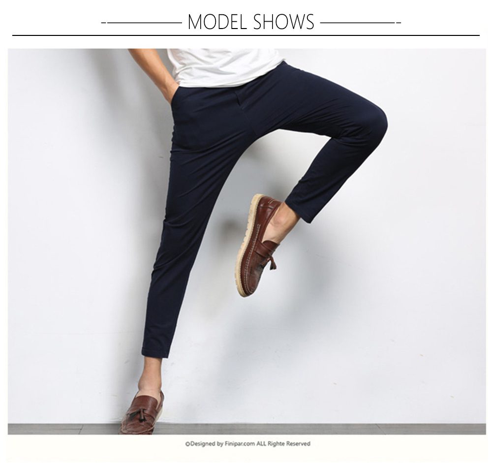 BROWON Autumn Men Fashions Solid Color Casual Pants Men Straight Slight Elastic Ankle-Length High Quality Formal Trousers Men BROWON Autumn Men Fashions Solid Color Casual Pants Men Straight Slight Elastic Ankle-Length High Quality Formal Trousers Men