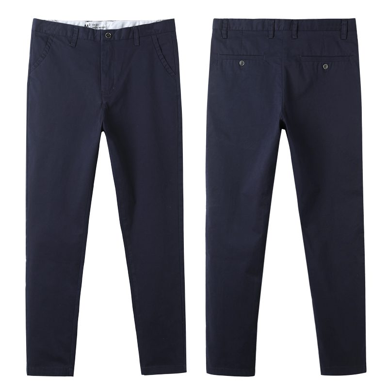 BROWON Autumn Men Fashions Solid Color Casual Pants Men Straight Slight Elastic Ankle-Length High Quality Formal Trousers Men BROWON Autumn Men Fashions Solid Color Casual Pants Men Straight Slight Elastic Ankle-Length High Quality Formal Trousers Men