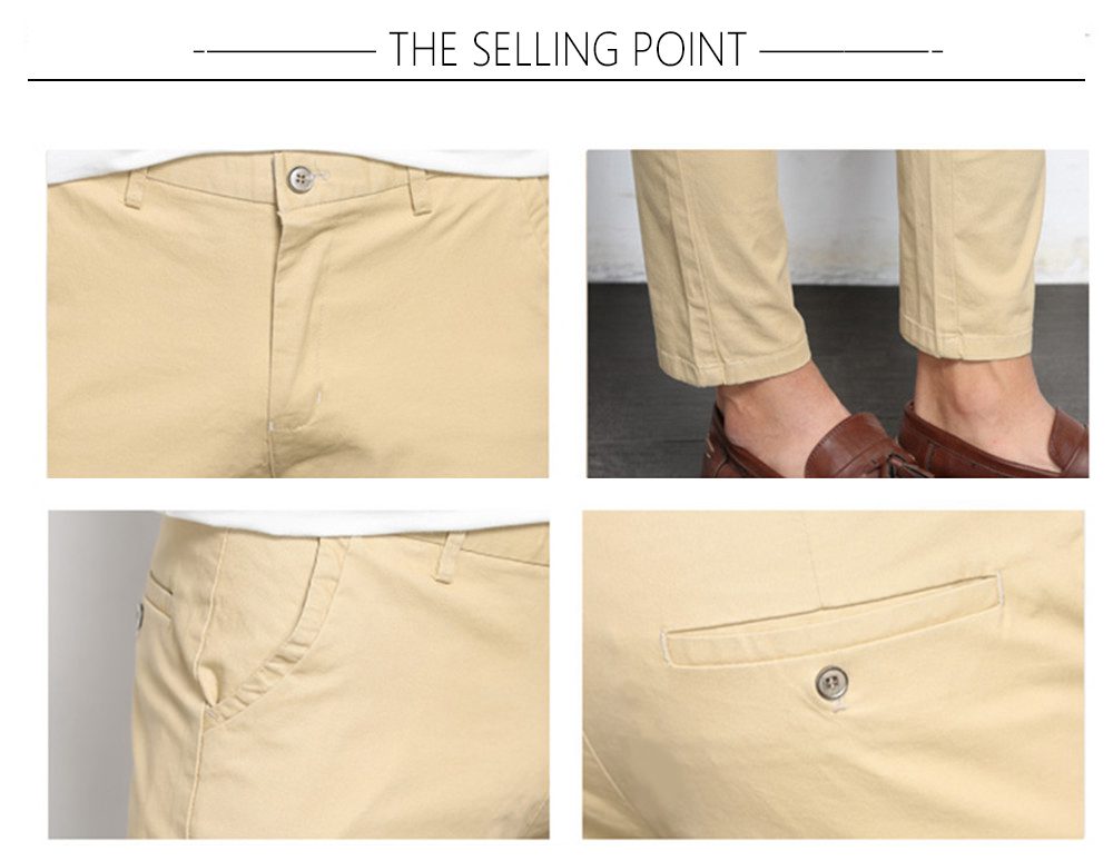 BROWON Autumn Men Fashions Solid Color Casual Pants Men Straight Slight Elastic Ankle-Length High Quality Formal Trousers Men BROWON Autumn Men Fashions Solid Color Casual Pants Men Straight Slight Elastic Ankle-Length High Quality Formal Trousers Men