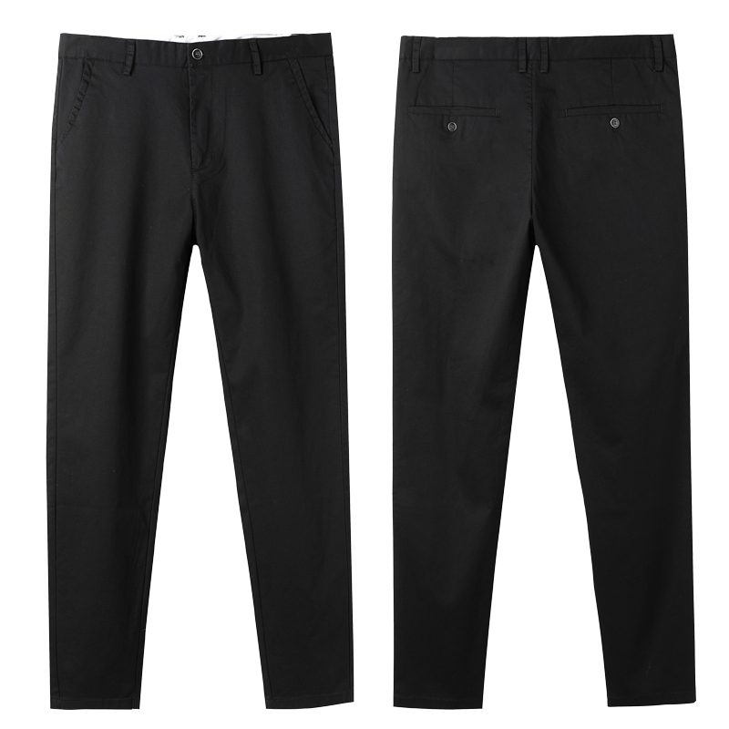 BROWON Autumn Men Fashions Solid Color Casual Pants Men Straight Slight Elastic Ankle-Length High Quality Formal Trousers Men BROWON Autumn Men Fashions Solid Color Casual Pants Men Straight Slight Elastic Ankle-Length High Quality Formal Trousers Men
