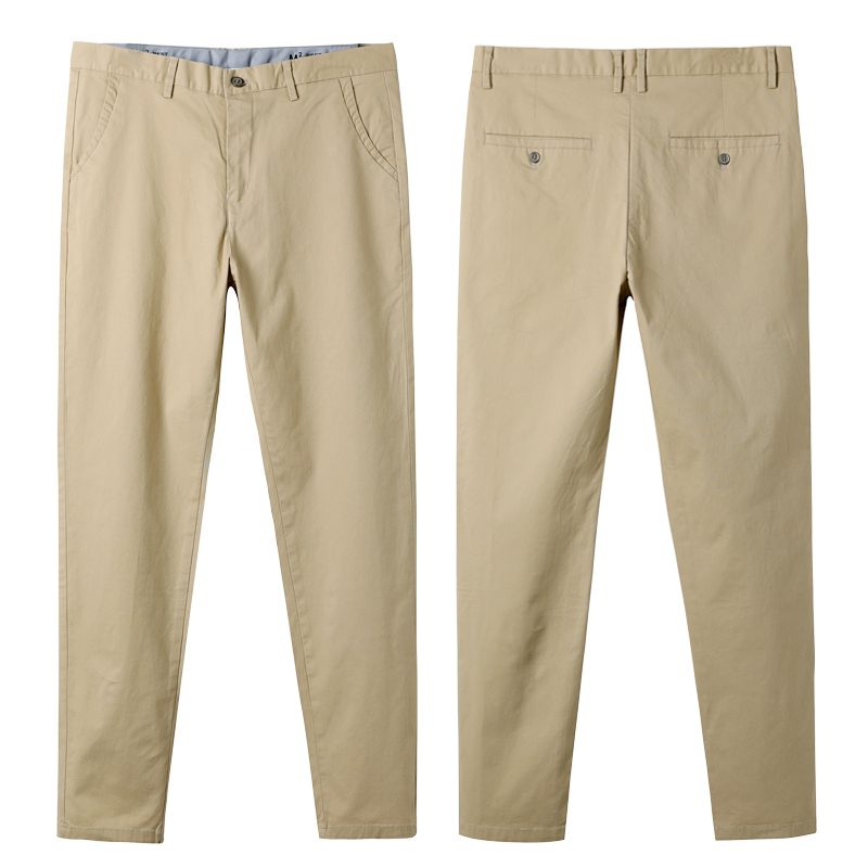 BROWON Autumn Men Fashions Solid Color Casual Pants Men Straight Slight Elastic Ankle-Length High Quality Formal Trousers Men BROWON Autumn Men Fashions Solid Color Casual Pants Men Straight Slight Elastic Ankle-Length High Quality Formal Trousers Men