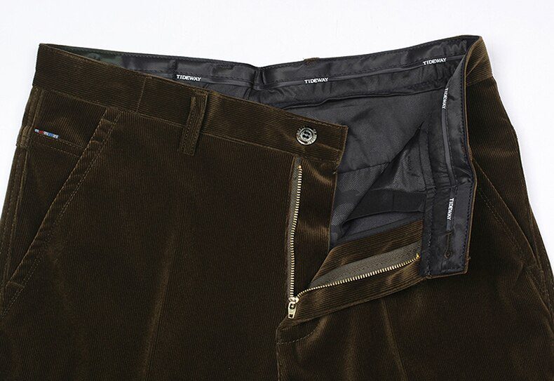 Autumn Men Classic Corduroy Formal Suit Pants Male Slim Fit Business Fashion Trousers Casual Big Size Men's Wedding Dress 3XMR37