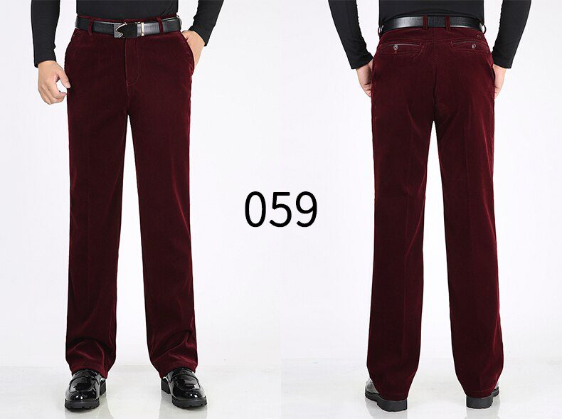 Autumn Men Classic Corduroy Formal Suit Pants Male Slim Fit Business Fashion Trousers Casual Big Size Men's Wedding Dress 3XMR37