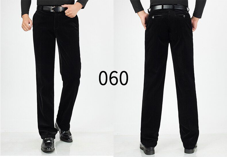 Autumn Men Classic Corduroy Formal Suit Pants Male Slim Fit Business Fashion Trousers Casual Big Size Men's Wedding Dress 3XMR37