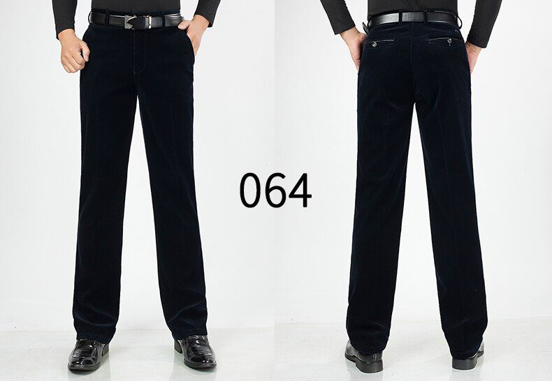 Autumn Men Classic Corduroy Formal Suit Pants Male Slim Fit Business Fashion Trousers Casual Big Size Men's Wedding Dress 3XMR37