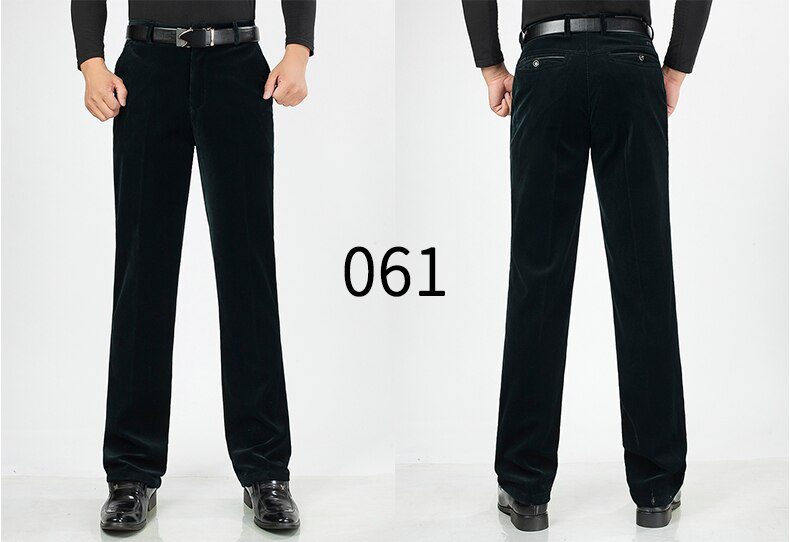 Autumn Men Classic Corduroy Formal Suit Pants Male Slim Fit Business Fashion Trousers Casual Big Size Men's Wedding Dress 3XMR37