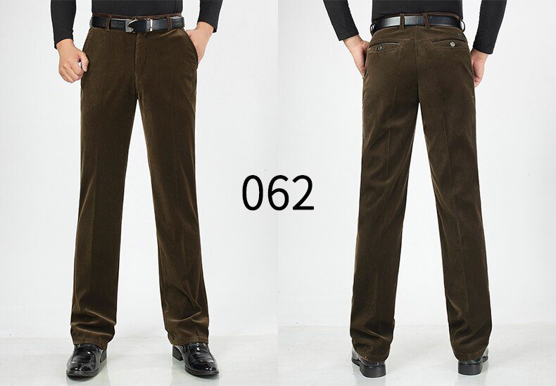 Autumn Men Classic Corduroy Formal Suit Pants Male Slim Fit Business Fashion Trousers Casual Big Size Men's Wedding Dress 3XMR37