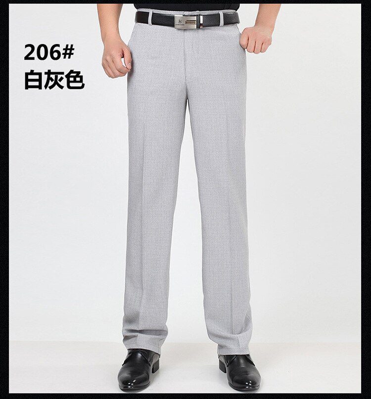 Spring summer Suit Pants For Men Loose Men Dress Pants Classic Straight Formal Mens Business Thin Linen Trousers Size 30-42