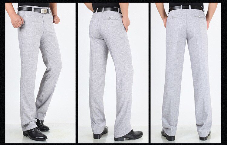 Spring summer Suit Pants For Men Loose Men Dress Pants Classic Straight Formal Mens Business Thin Linen Trousers Size 30-42
