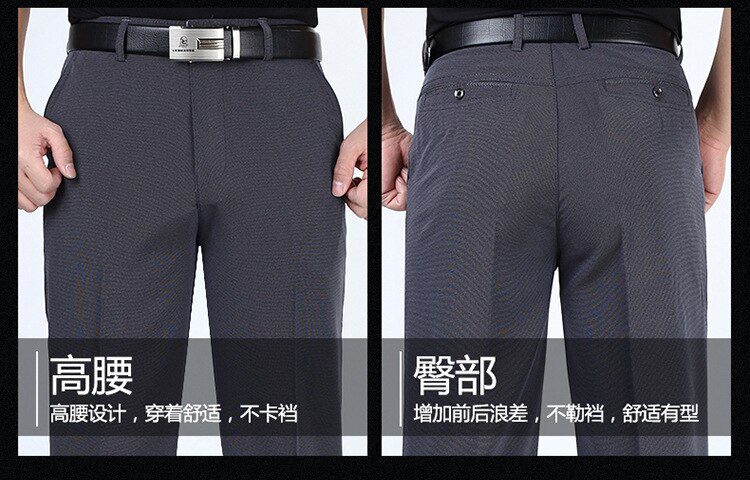 Spring summer Suit Pants For Men Loose Men Dress Pants Classic Straight Formal Mens Business Thin Linen Trousers Size 30-42