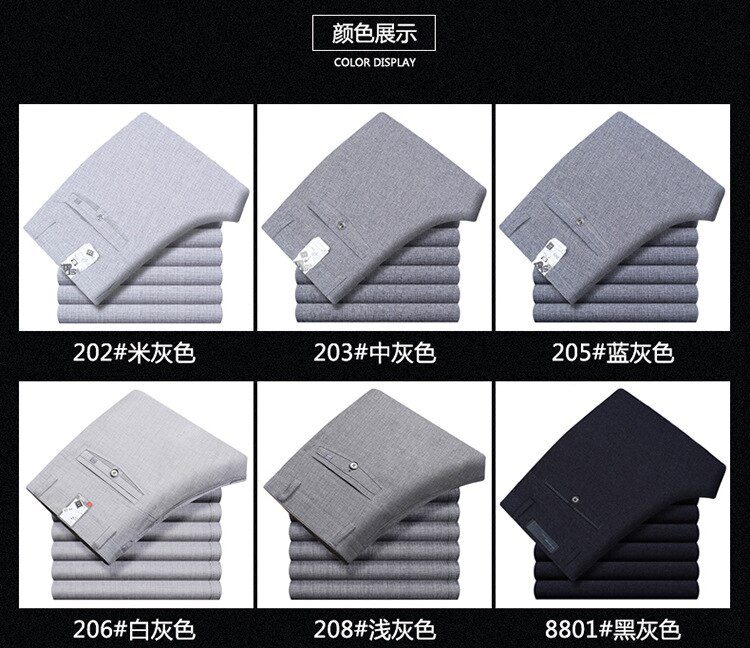 Spring summer Suit Pants For Men Loose Men Dress Pants Classic Straight Formal Mens Business Thin Linen Trousers Size 30-42
