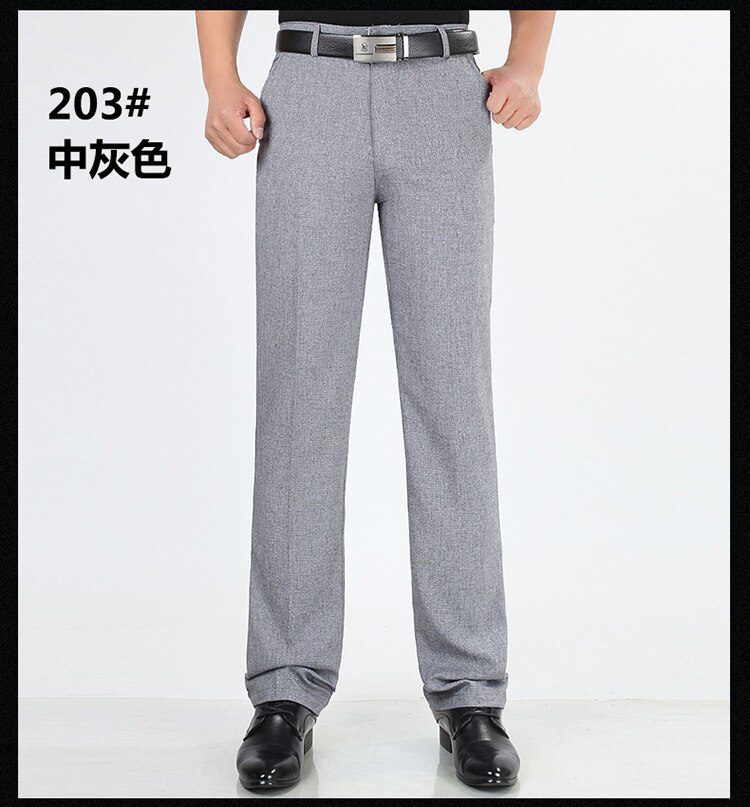 Spring summer Suit Pants For Men Loose Men Dress Pants Classic Straight Formal Mens Business Thin Linen Trousers Size 30-42