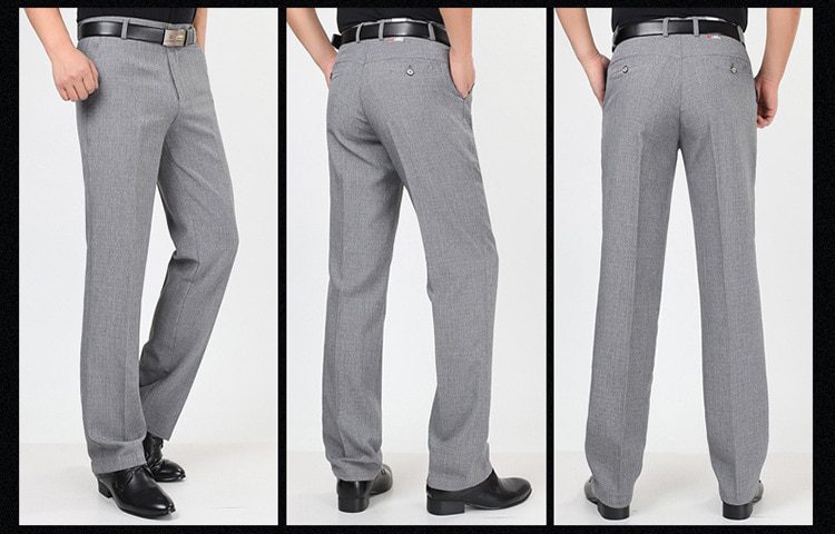 Spring summer Suit Pants For Men Loose Men Dress Pants Classic Straight Formal Mens Business Thin Linen Trousers Size 30-42