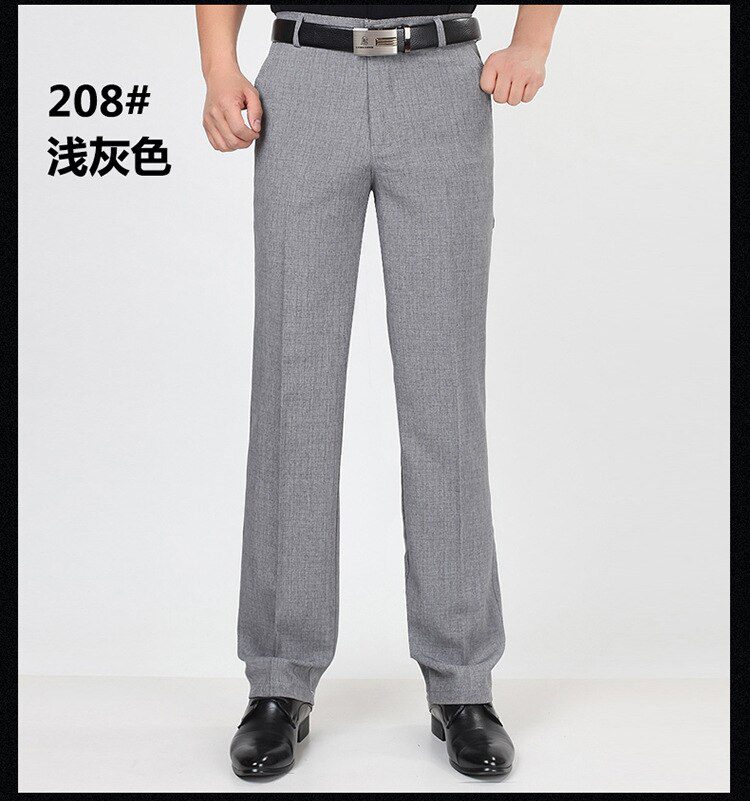 Spring summer Suit Pants For Men Loose Men Dress Pants Classic Straight Formal Mens Business Thin Linen Trousers Size 30-42