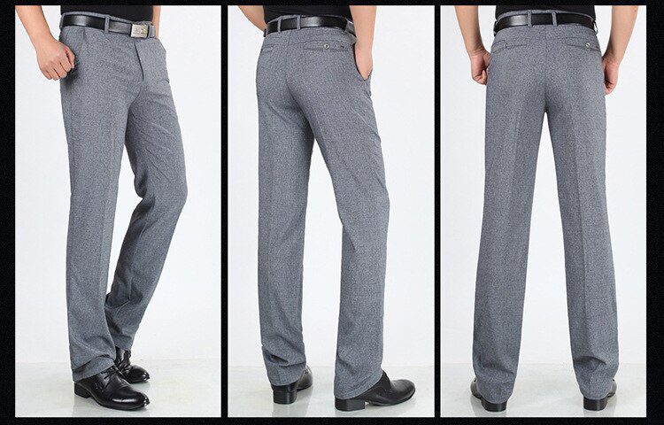 Spring summer Suit Pants For Men Loose Men Dress Pants Classic Straight Formal Mens Business Thin Linen Trousers Size 30-42