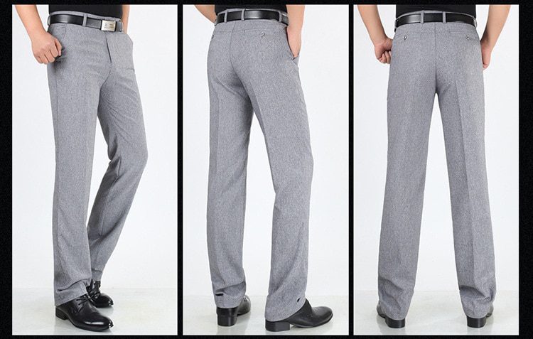 Spring summer Suit Pants For Men Loose Men Dress Pants Classic Straight Formal Mens Business Thin Linen Trousers Size 30-42