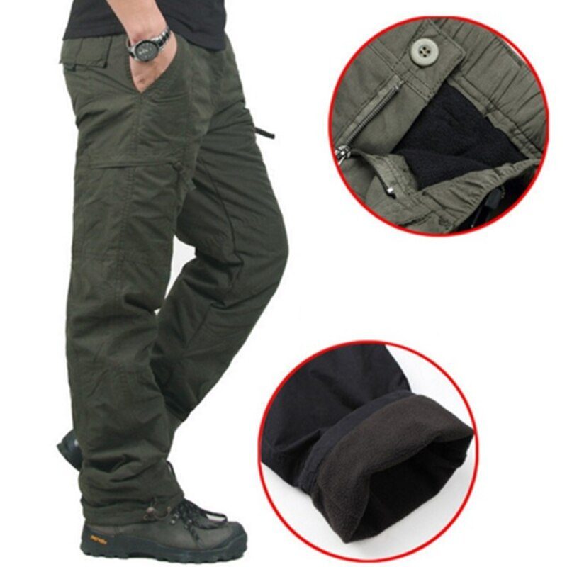 Winter Double Layer Men's Cargo Pants Warm Thick Baggy Pants Cotton Trousers For Men Male Military Camouflage Tactical Winter Double Layer Men's Cargo Pants Warm Thick Baggy Pants Cotton Trousers For Men Male Military Camouflage Tactical