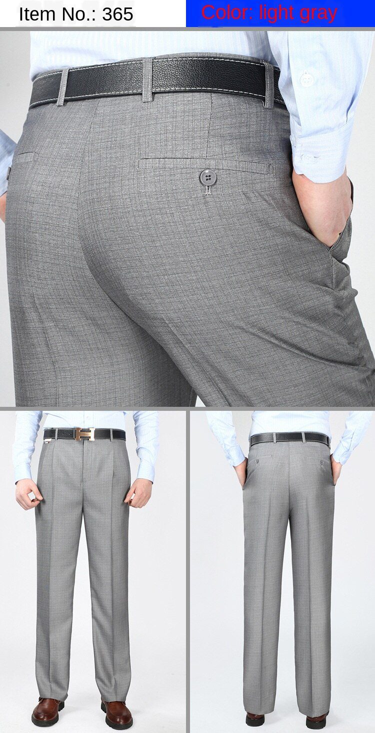 ICPANS Double Pleated Suit Pants Men Straight Loose Office Formal Dress Trouser for Man Black Gray High Waist Big Size 40 42 44