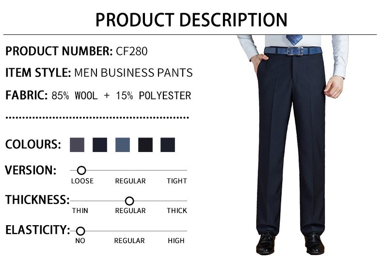 29-44 Men Business Suit Baggy Dress Pants Spring Autumn Male Casual Classic 8 Colors Regular Fit Office Formal Long Trousers