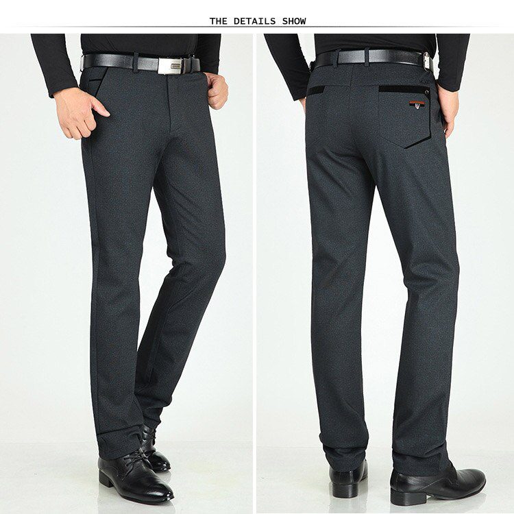 ICPANS Mens Suit Pants Autumn Men Dress Pants Straight Business Office Mens Formal Pants Big Size Classic Trousers Male