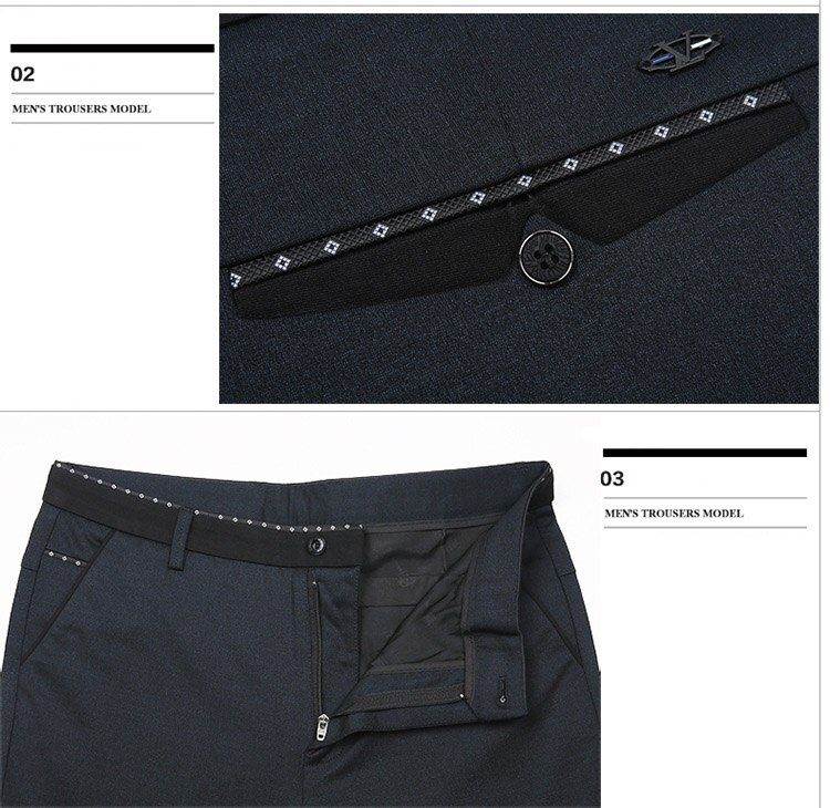 ICPANS Mens Suit Pants Autumn Men Dress Pants Straight Business Office Mens Formal Pants Big Size Classic Trousers Male