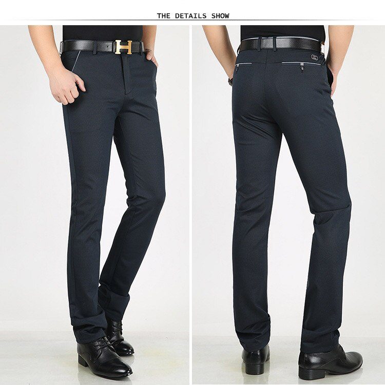 ICPANS Mens Suit Pants Autumn Men Dress Pants Straight Business Office Mens Formal Pants Big Size Classic Trousers Male