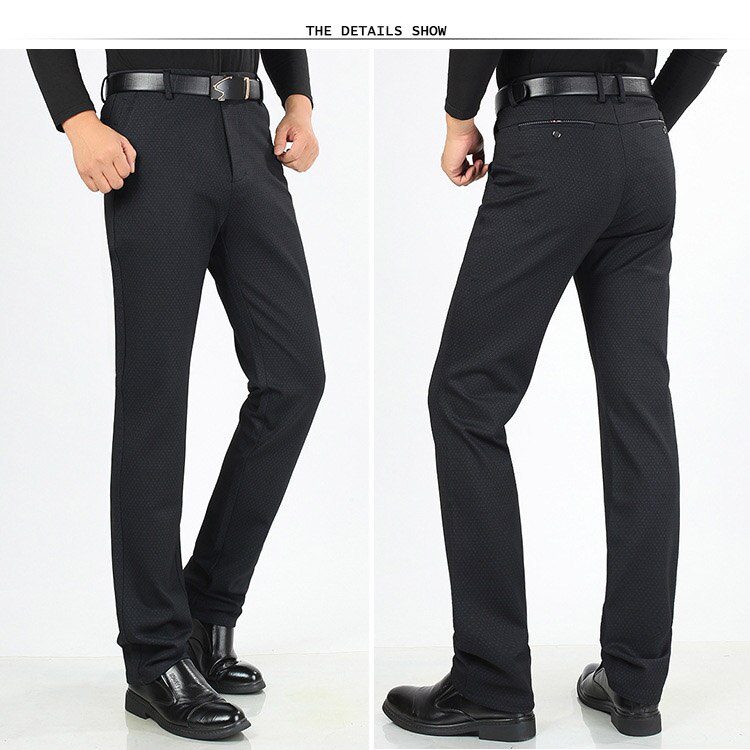 ICPANS Mens Suit Pants Autumn Men Dress Pants Straight Business Office Mens Formal Pants Big Size Classic Trousers Male