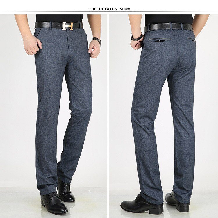 ICPANS Mens Suit Pants Autumn Men Dress Pants Straight Business Office Mens Formal Pants Big Size Classic Trousers Male