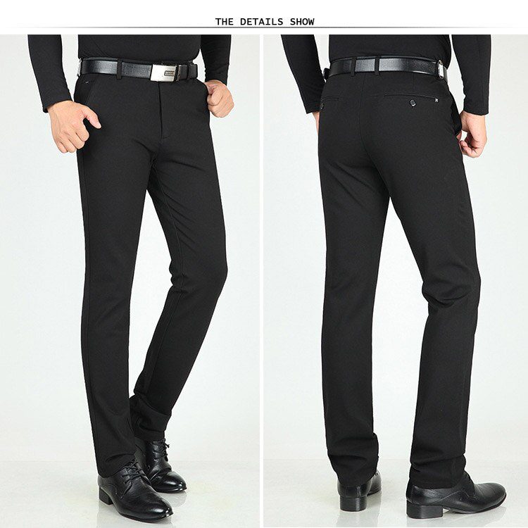 ICPANS Mens Suit Pants Autumn Men Dress Pants Straight Business Office Mens Formal Pants Big Size Classic Trousers Male