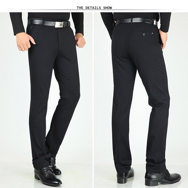 ICPANS Mens Suit Pants Autumn Men Dress Pants Straight Business Office Mens Formal Pants Big Size Classic Trousers Male